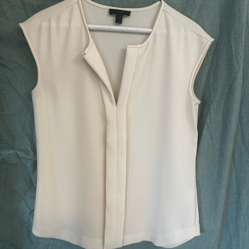 Elegant Cream Sleeveless Blouse